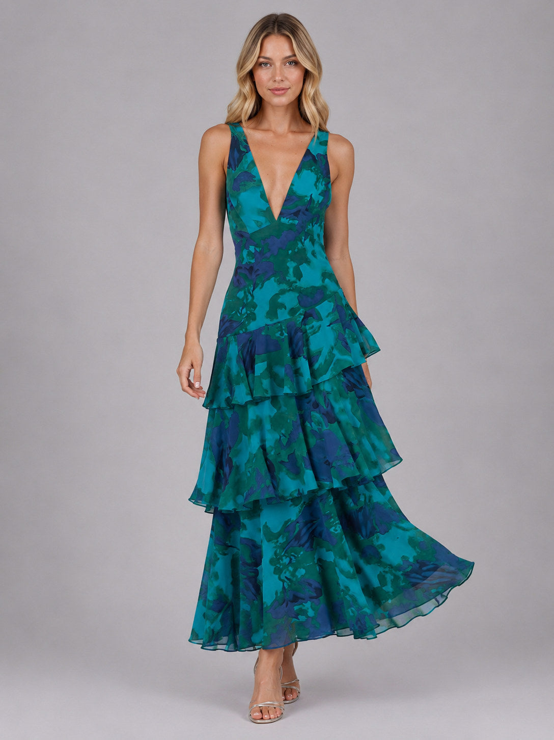 Chiffon Tiered Maxi Dress