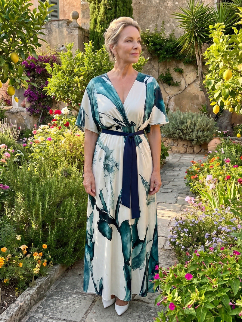 Floral Tie Waist Maxi Dress