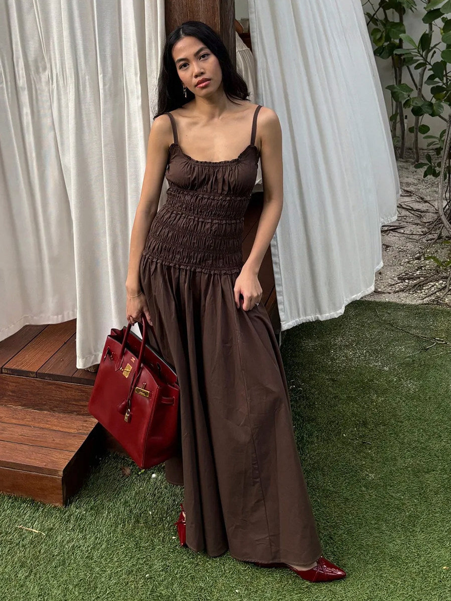Smocked Square Neck Maxi Sundress