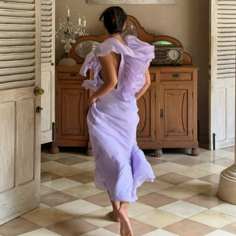 Chiffon V-Neck Sleeveless Maxi Dress