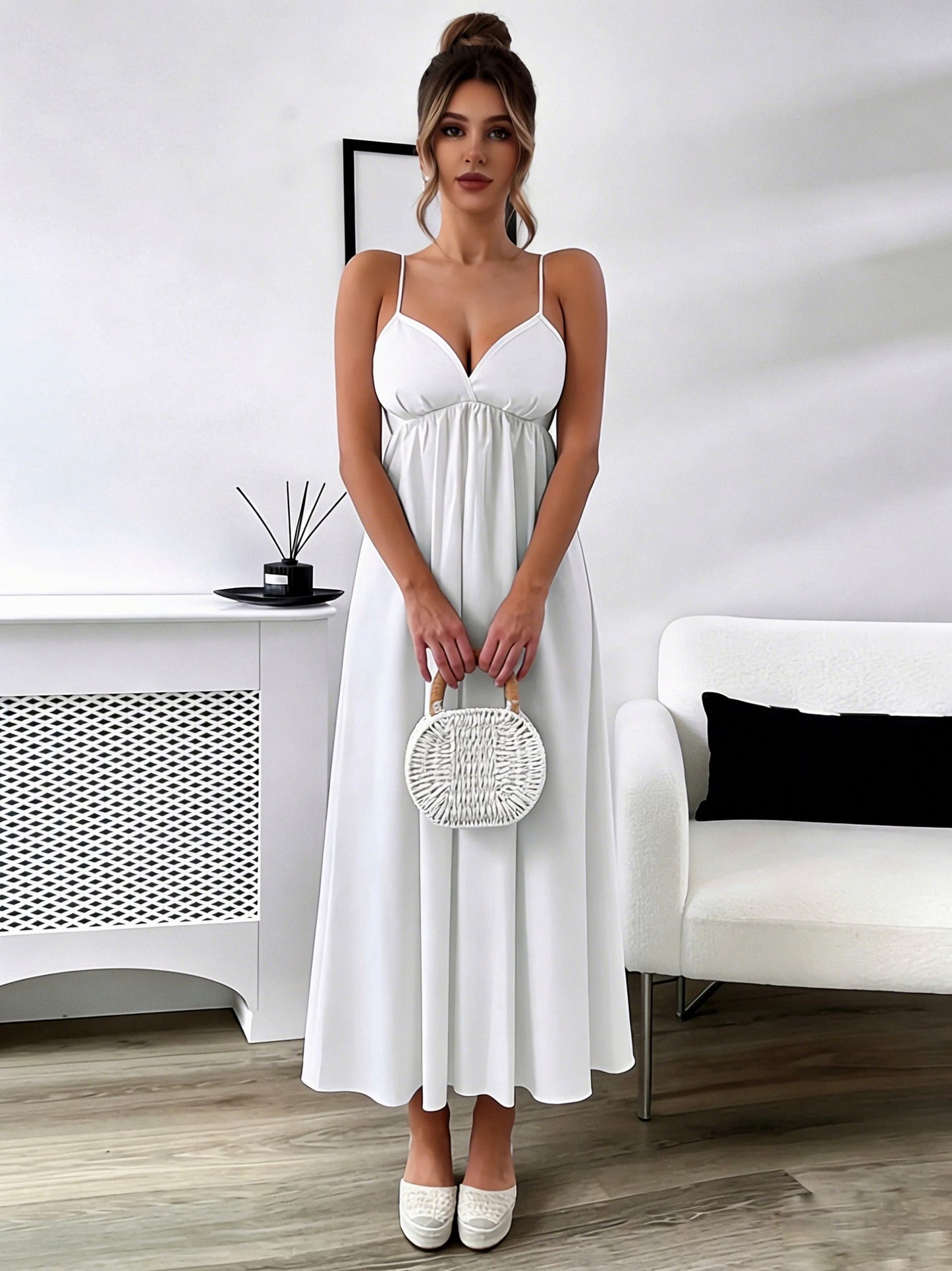 V-Neck Spaghetti Strap Maxi Dress