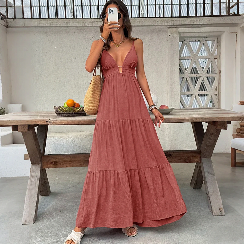 Gauze Tiered Maxi Sundress