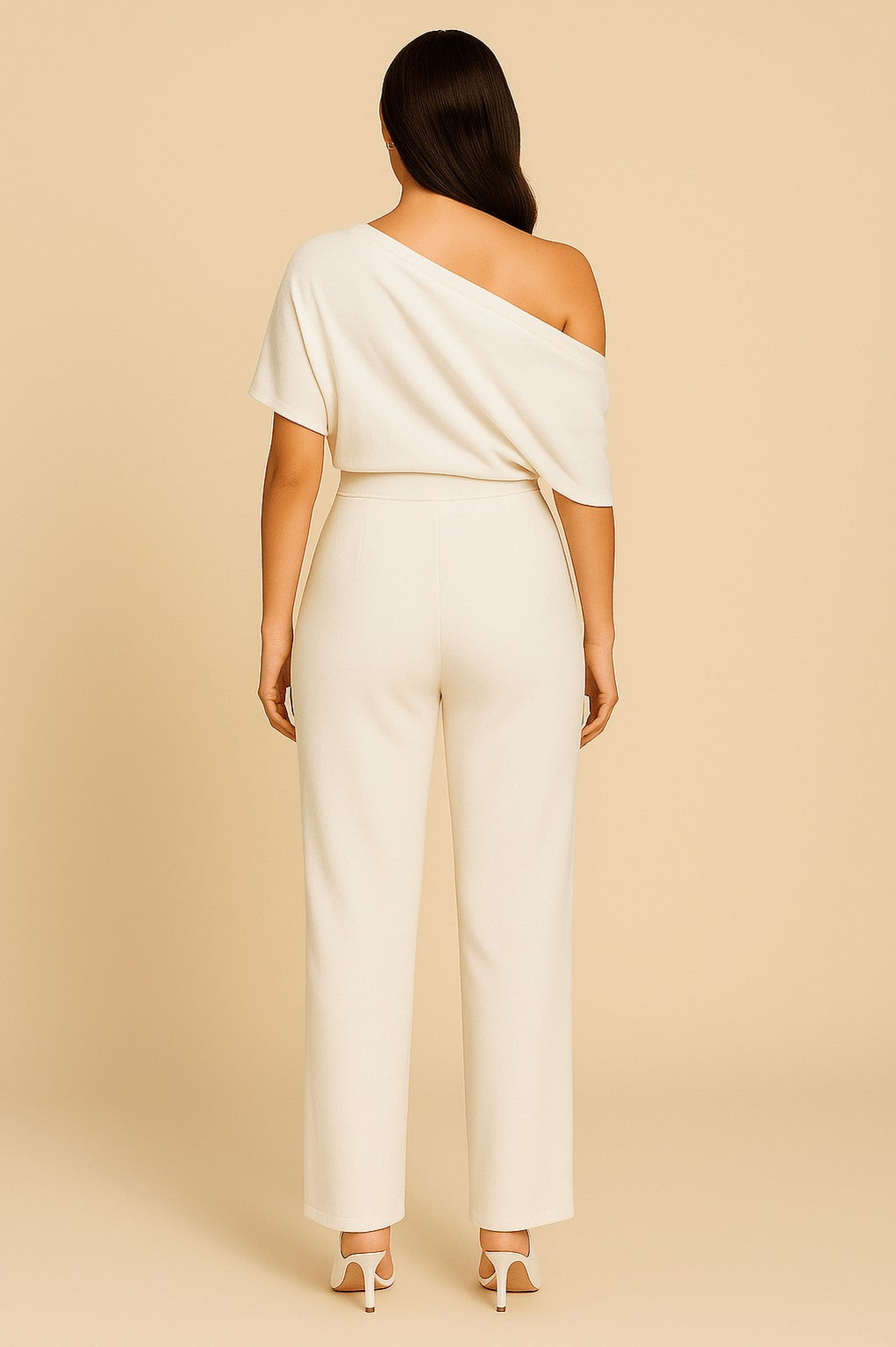 One Shoulder Draped Jumpsuit