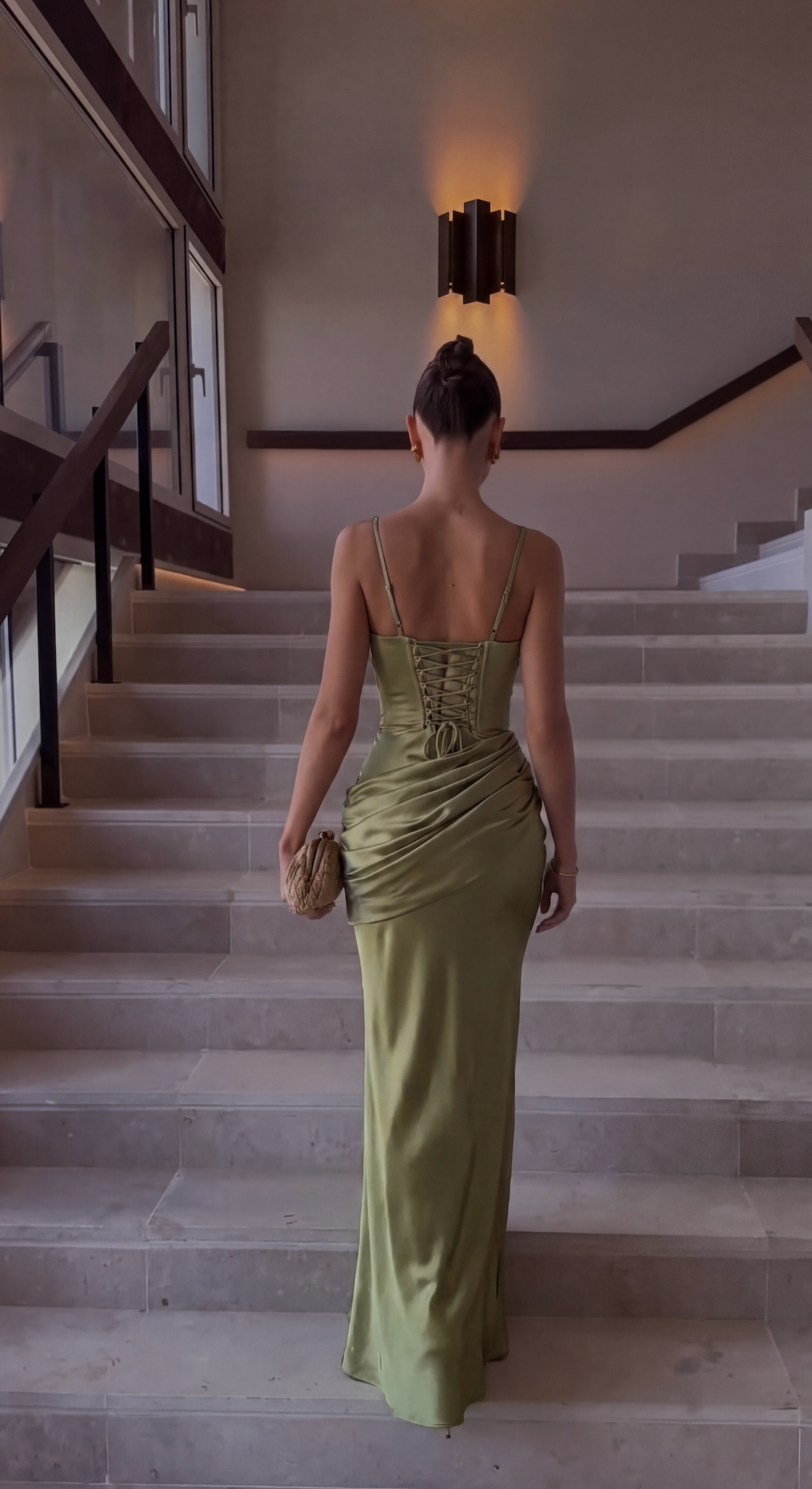 Satin One Shoulder Maxi Dress