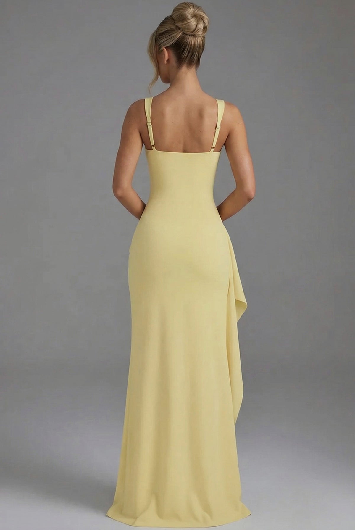 Square Neck High Slit Maxi Dress