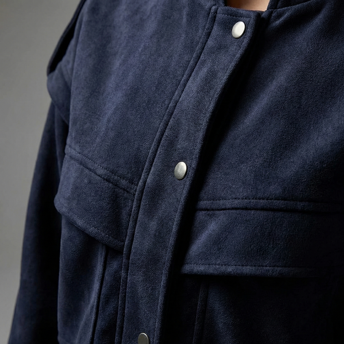Suede Button Front Jacket
