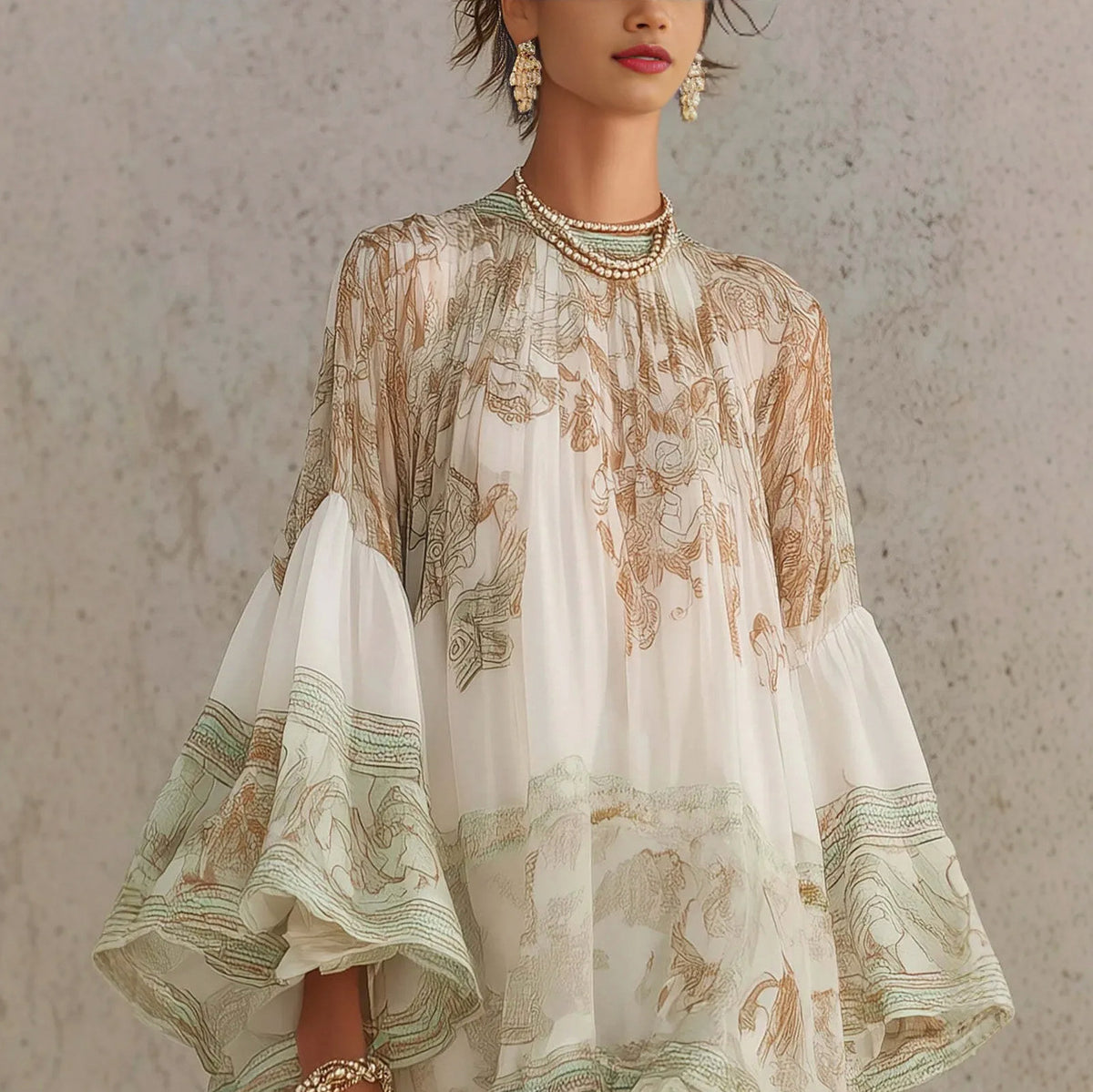 Tiered Ruffle Chiffon Mini Dress