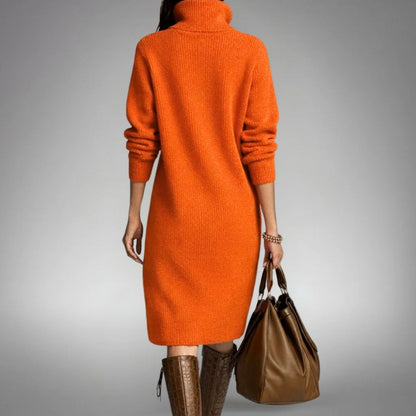 Button Front Knit Midi Sweater Dress