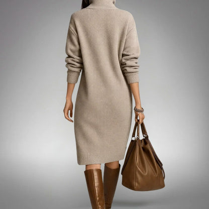 Button Front Knit Midi Sweater Dress