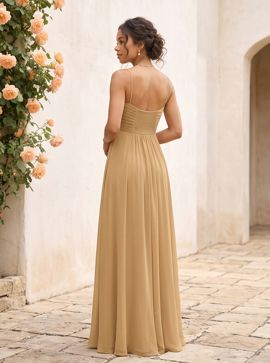 Chiffon Cutout Back Maxi Dress