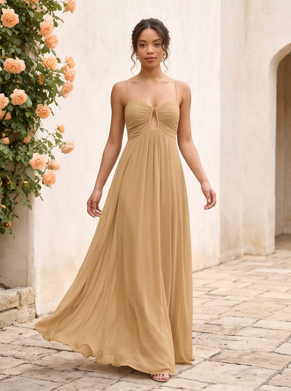 Chiffon Cutout Back Maxi Dress