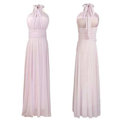 Chiffon Halter Ruched Maxi Dress