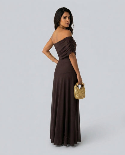 Chiffon Off Shoulder Maxi Dress