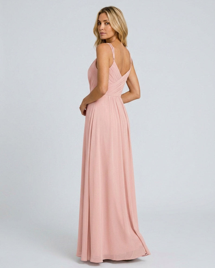 Chiffon Sweetheart Pleated Maxi Dress