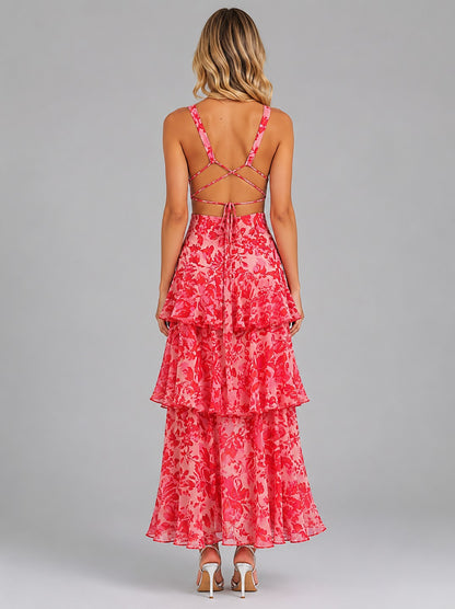 Chiffon Tiered Maxi Dress