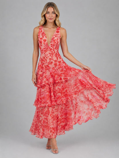 Chiffon Tiered Maxi Dress