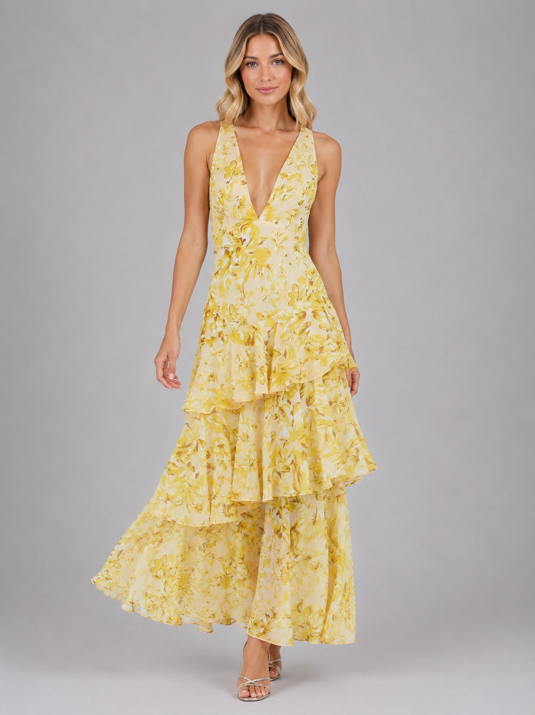 Chiffon Tiered Maxi Dress