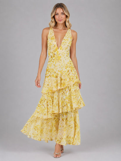 Chiffon Tiered Maxi Dress