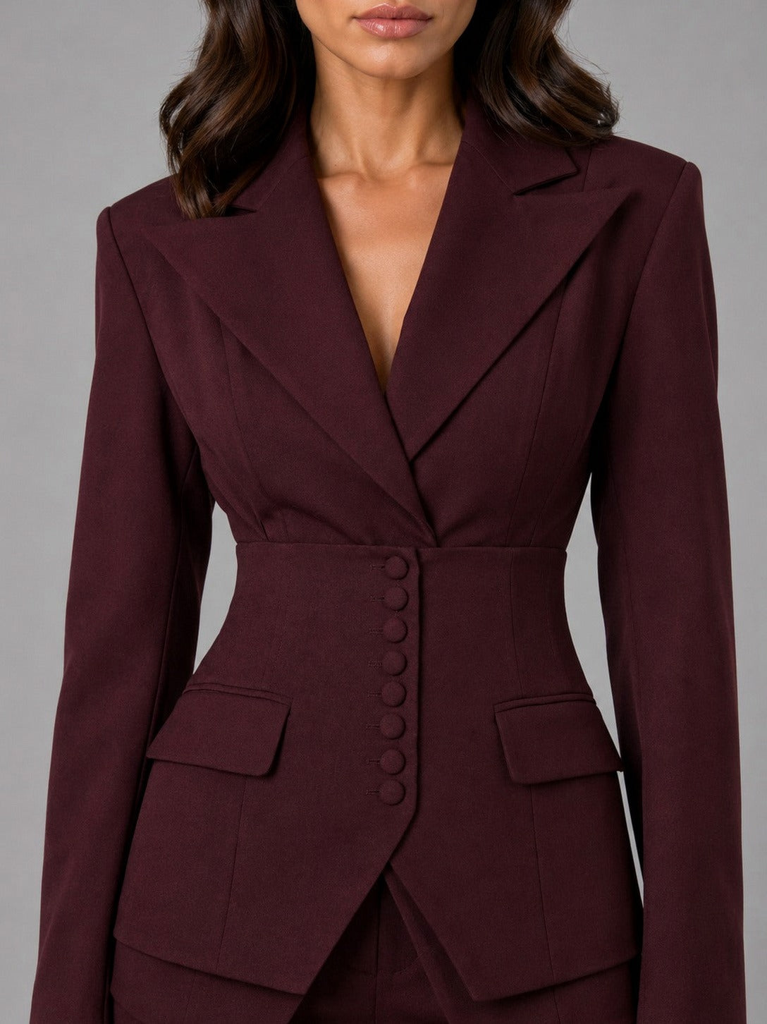 Corset Blazer Wide Leg Pants Matching Set
