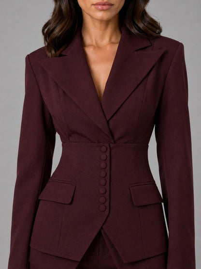 Corset Blazer Wide Leg Pants Matching Set