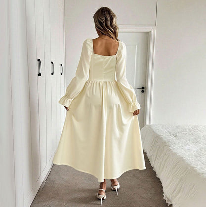 Corset Long Sleeve Midi Dress