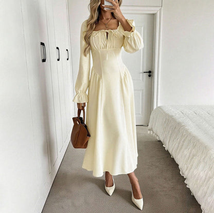 Corset Long Sleeve Midi Dress