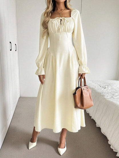 Corset Long Sleeve Midi Dress