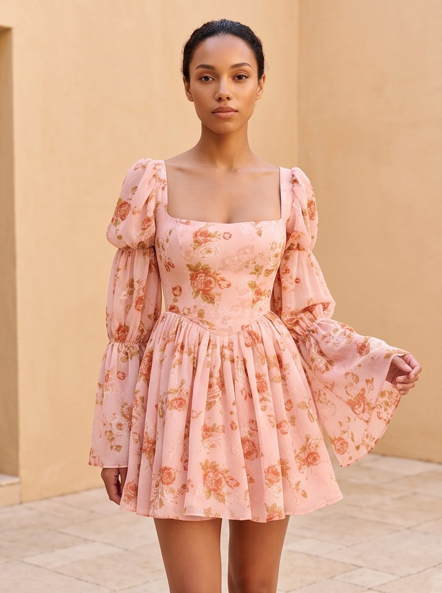 Corset Square Neck Mini Dress