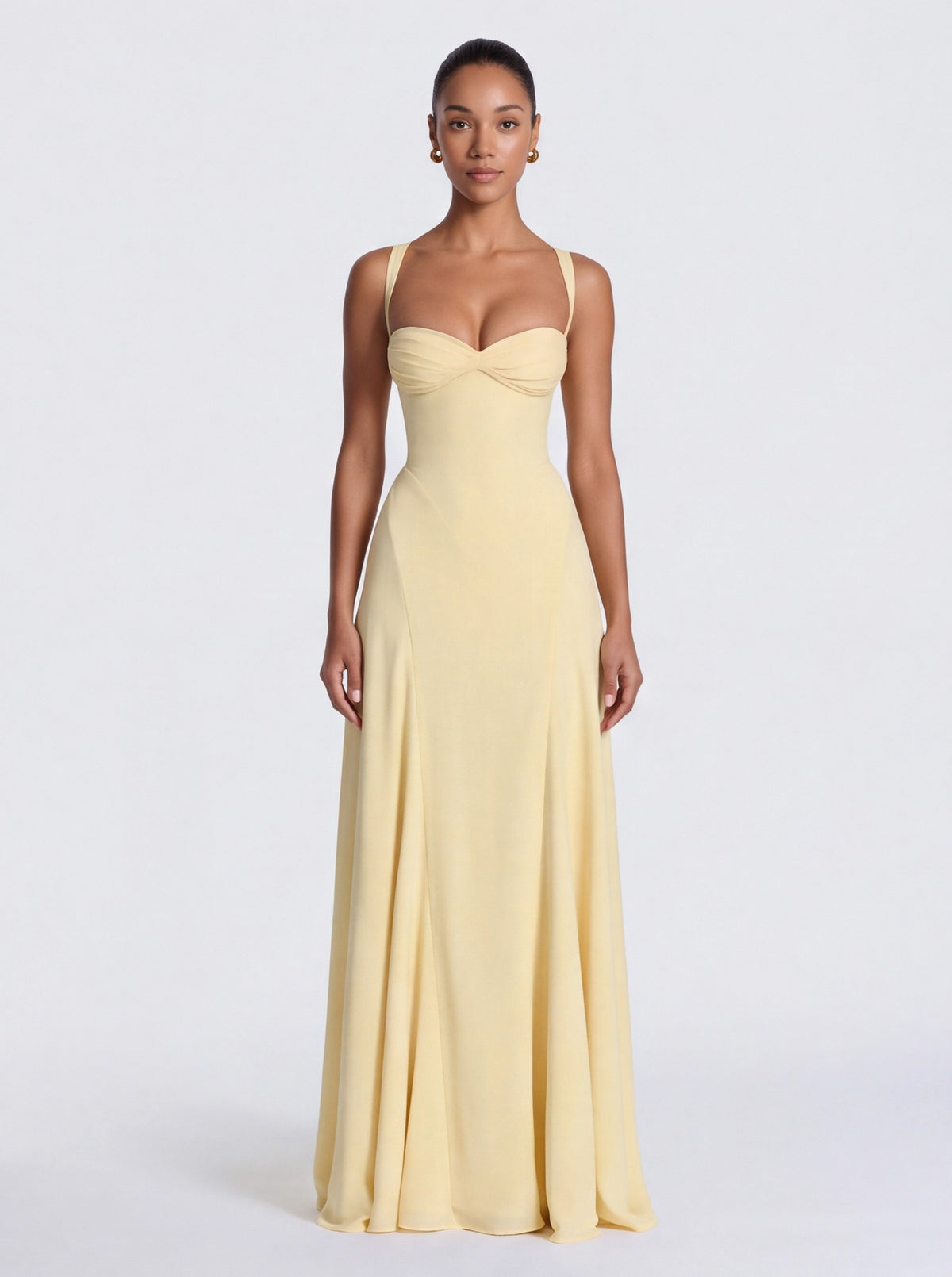 Corset Sweetheart Lace Up Maxi Dress