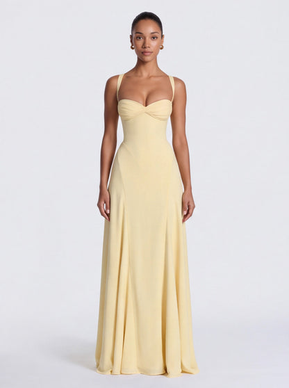 Corset Sweetheart Lace Up Maxi Dress