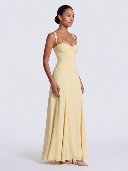 Corset Sweetheart Lace Up Maxi Dress