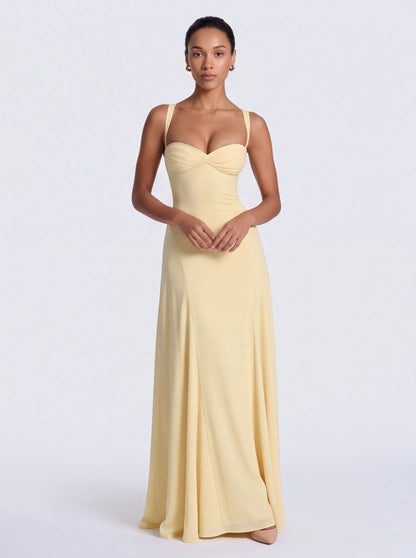 Corset Sweetheart Lace Up Maxi Dress