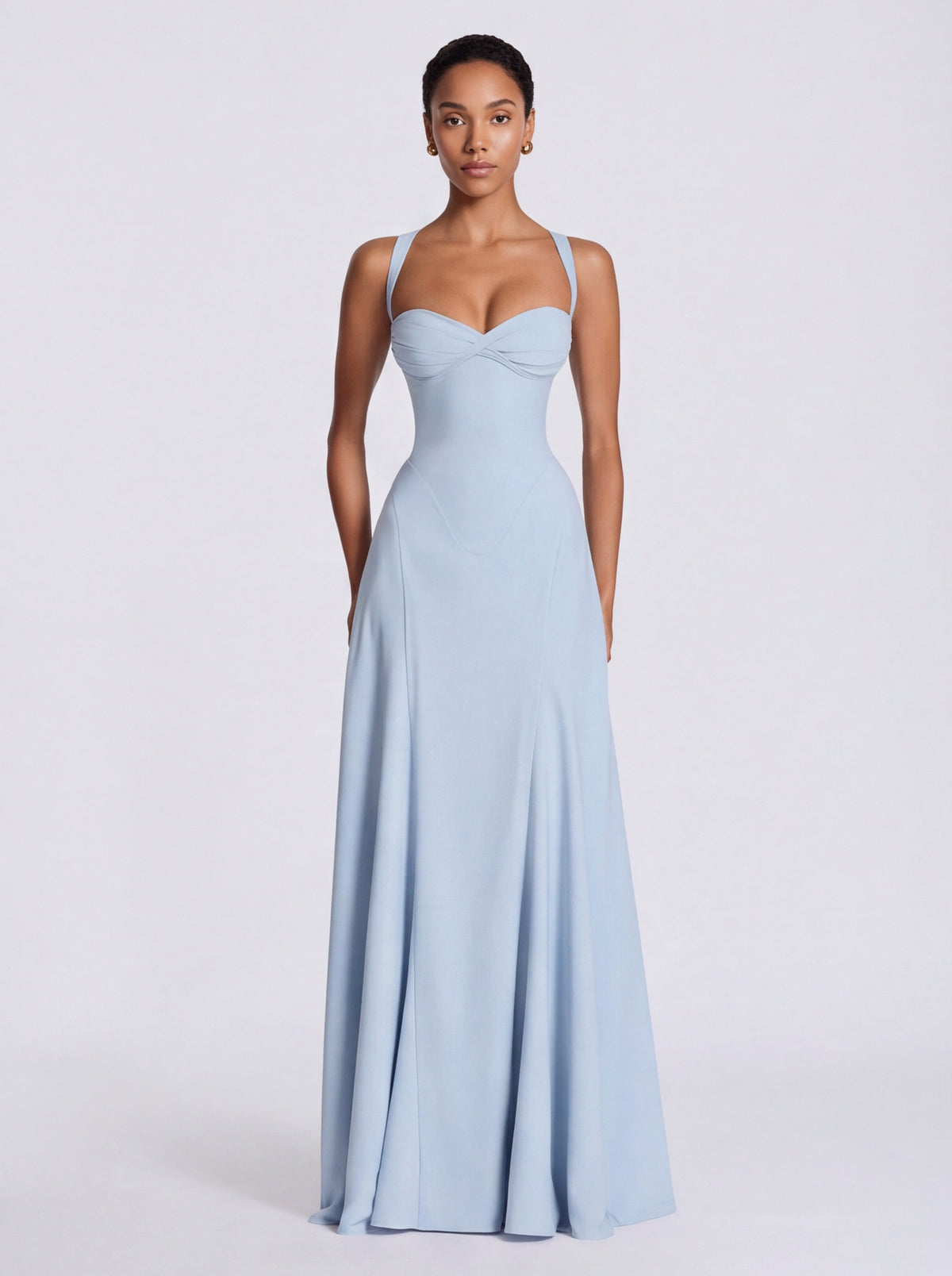 Corset Sweetheart Lace Up Maxi Dress