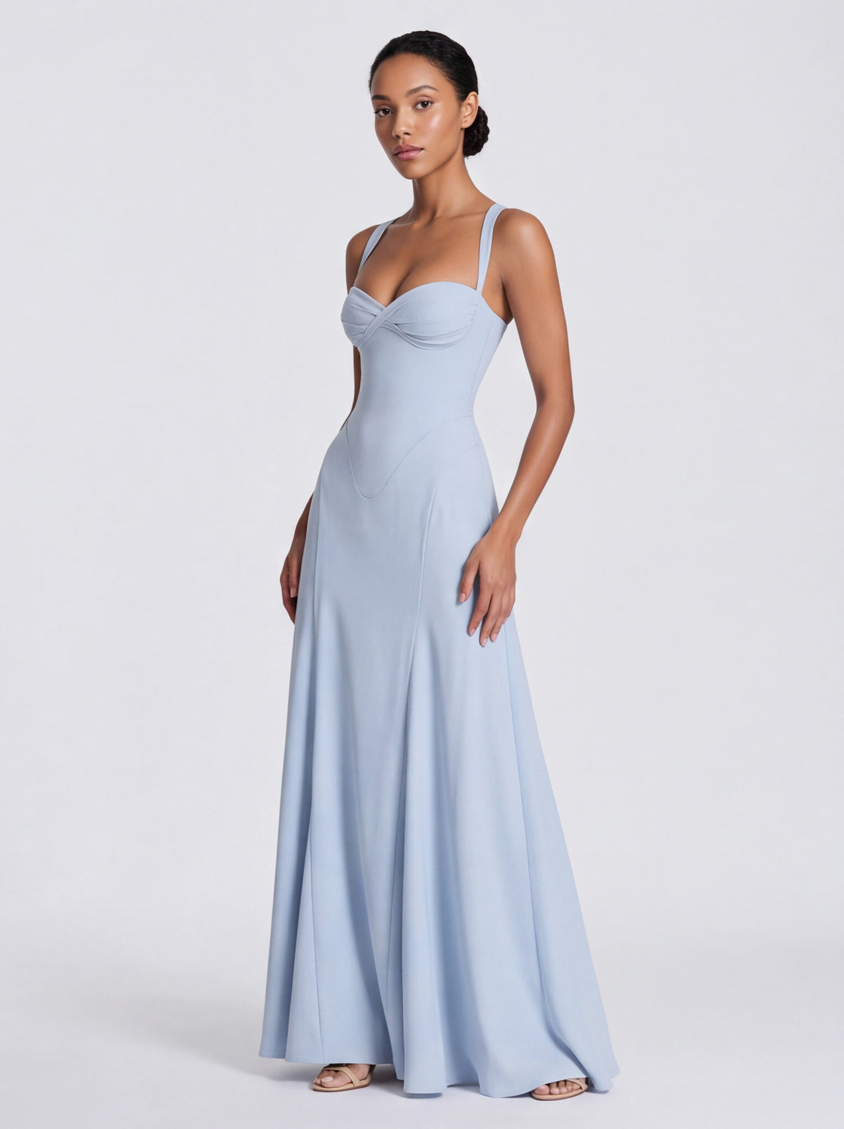 Corset Sweetheart Lace Up Maxi Dress
