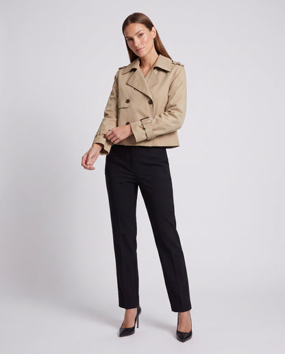 Cropped Double Breasted Trench Coat