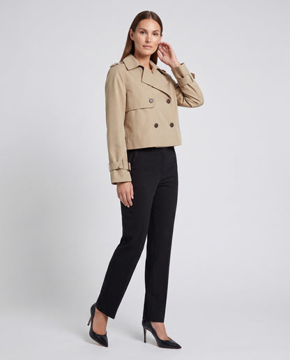 Cropped Double Breasted Trench Coat