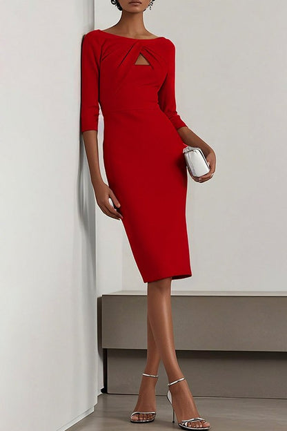 Cutout Sleeve Midi Dress