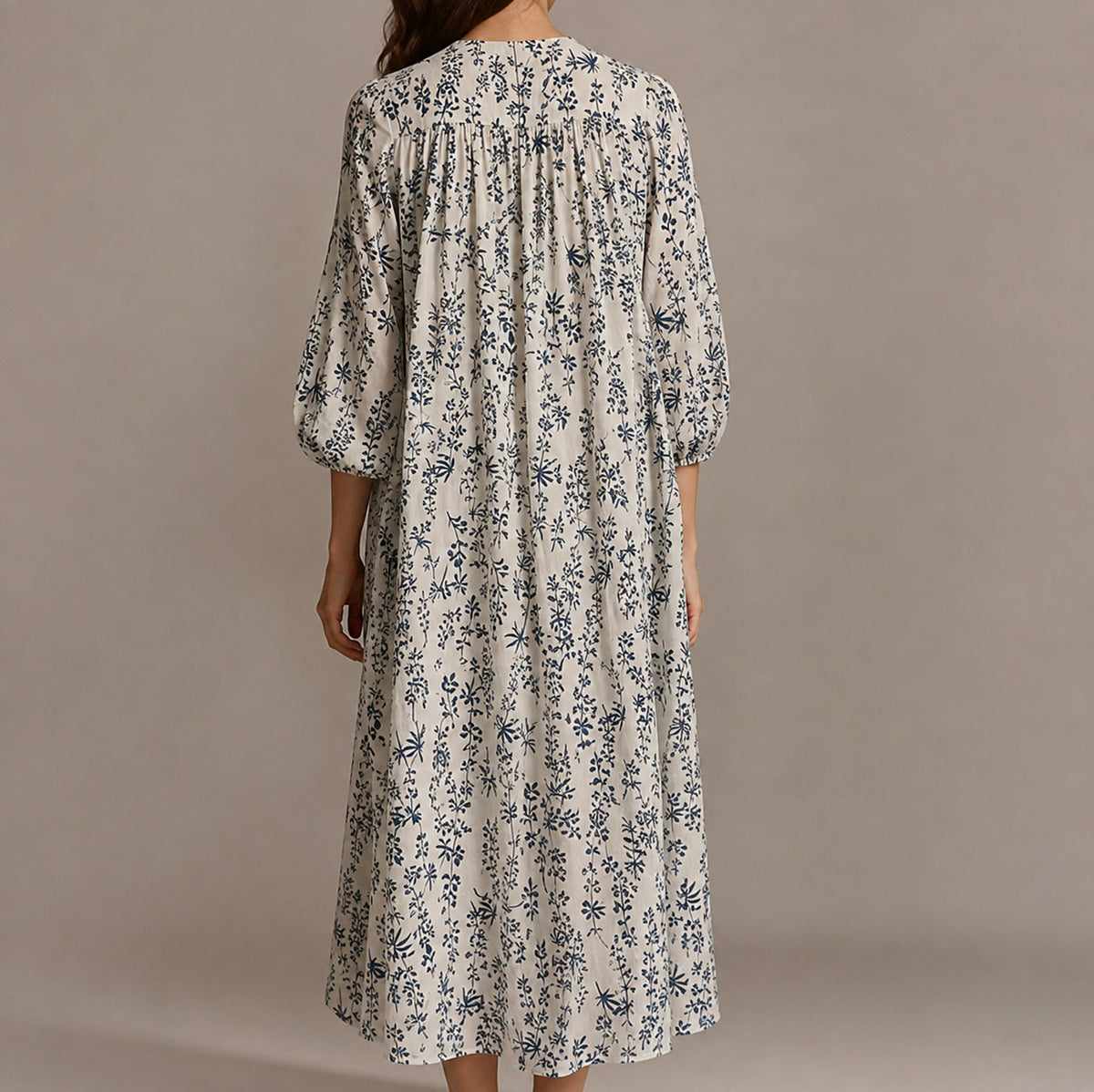 Ditsy Floral Tie Waist Midi Dress