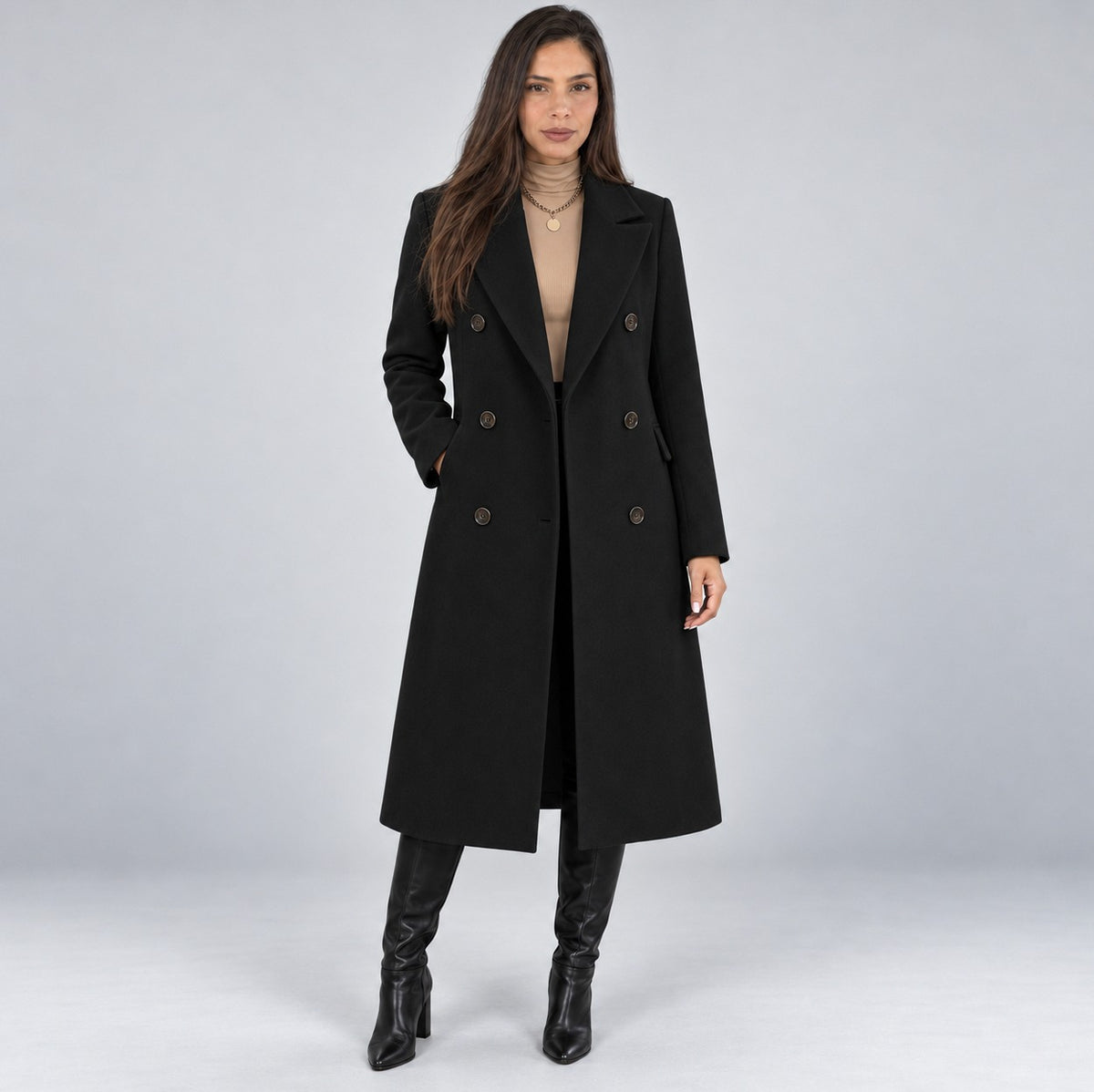 Double Breasted Midi Coat