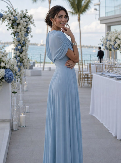 Draped High Neck Maxi Dress