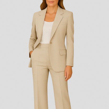 Fitted Long Sleeve Button Front Classic Tailored Blazer