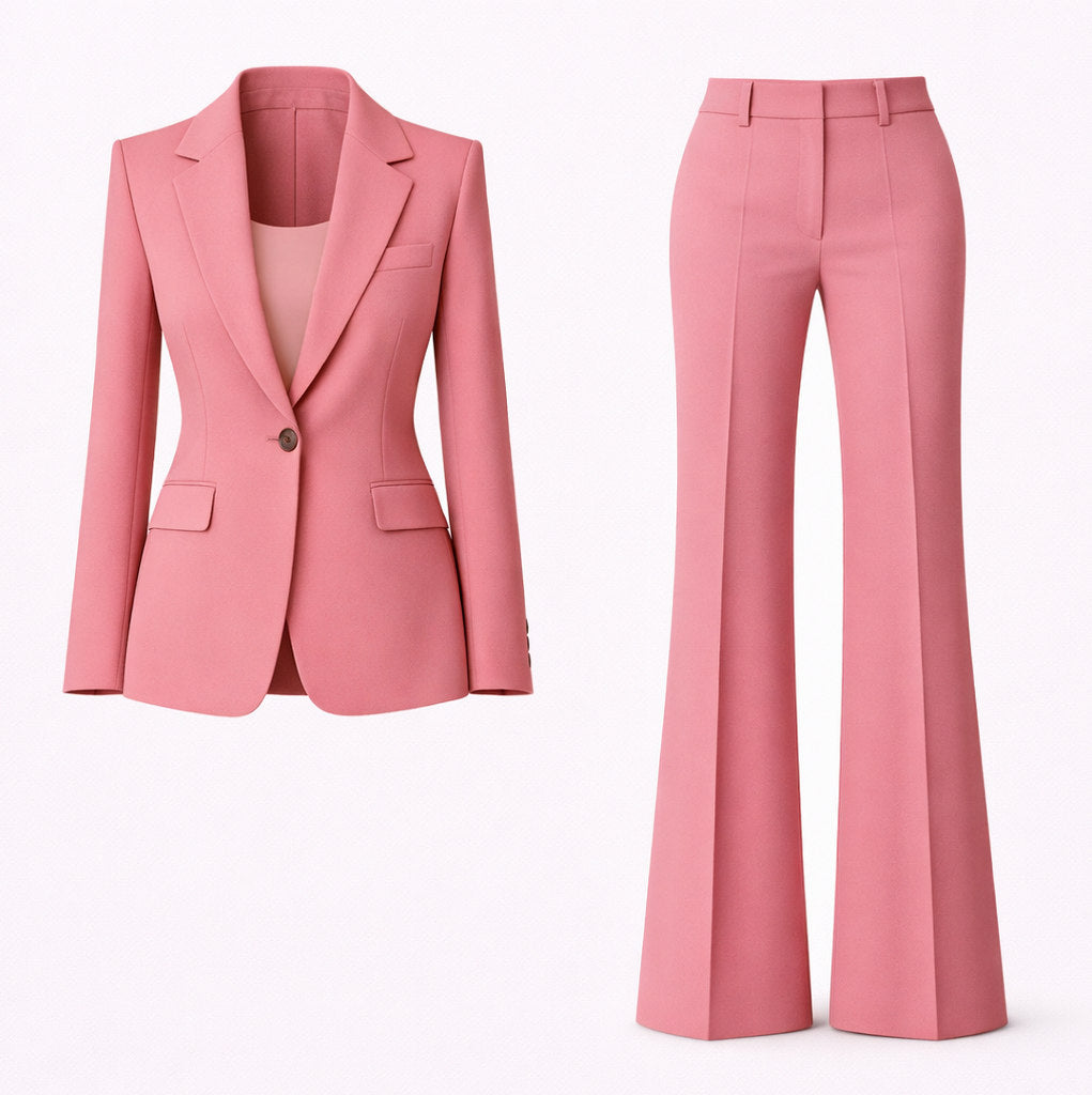 Fitted Long Sleeve Button Front Classic Tailored Blazer