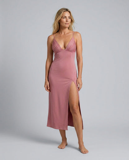 Fitted Ruched Bust Midi Dress