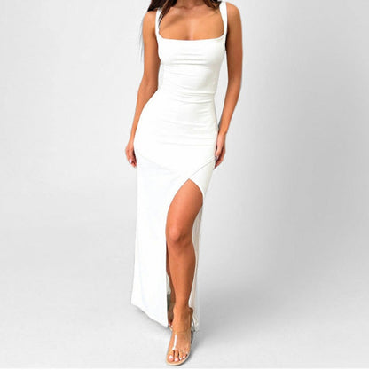 Fitted Square Neck Maxi Dress