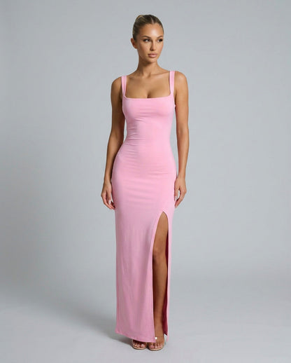 Fitted Square Neck Maxi Dress