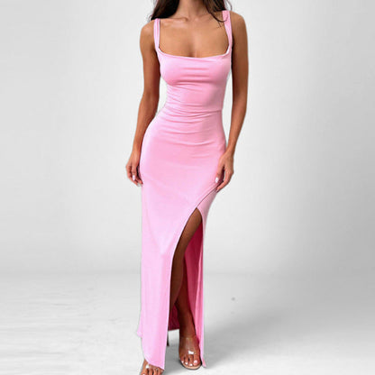 Fitted Square Neck Maxi Dress
