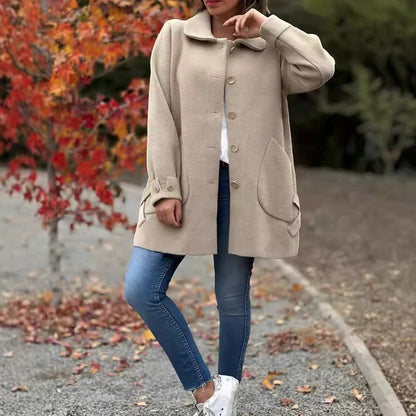 Fleece Collared Button Down Coat
