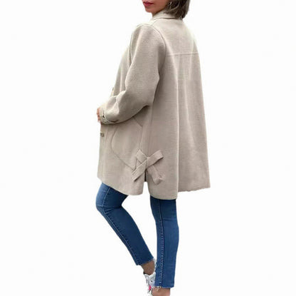 Fleece Collared Button Down Coat