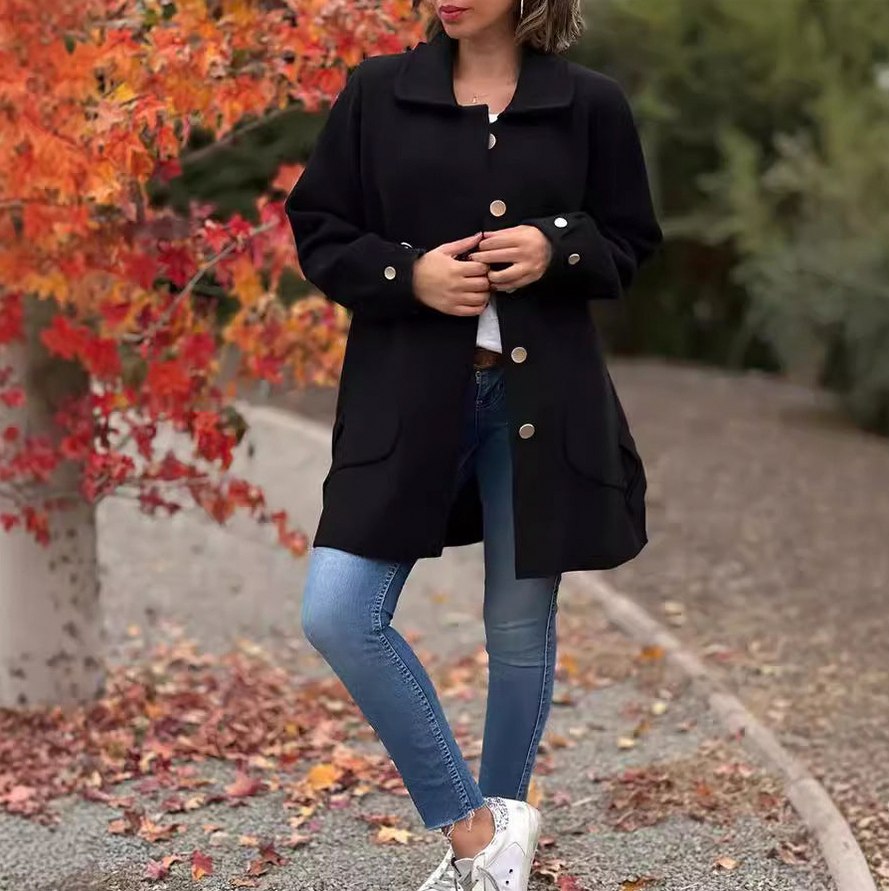 Fleece Collared Button Down Coat