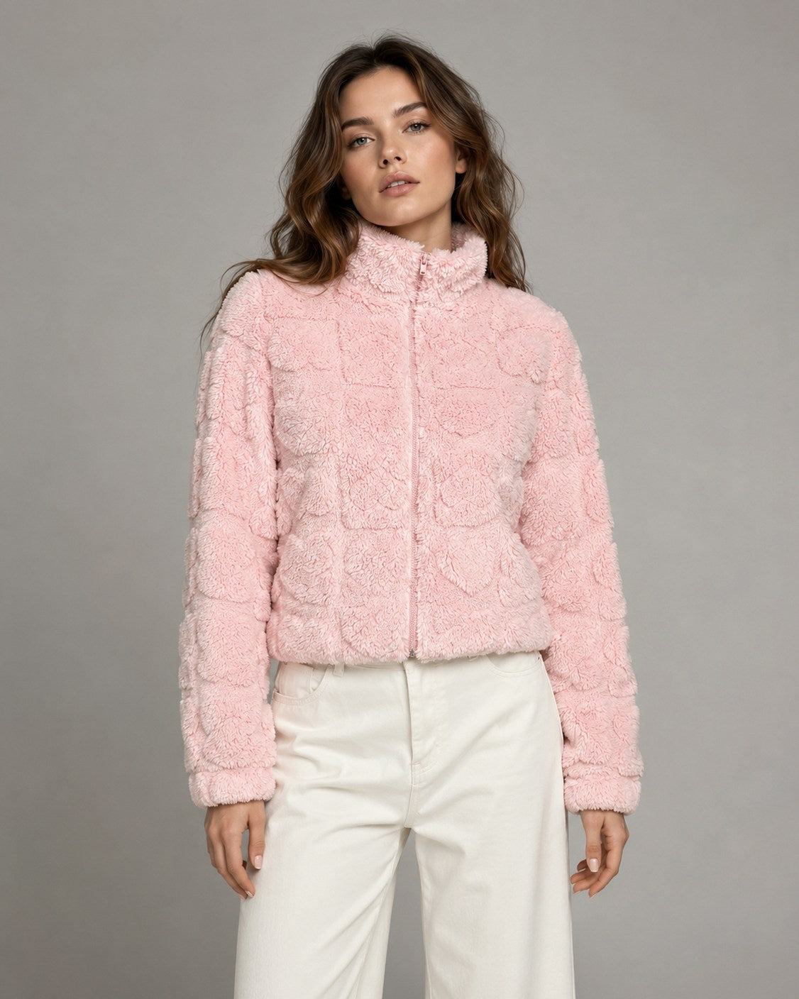 Fleece High Neck Zip Jacket